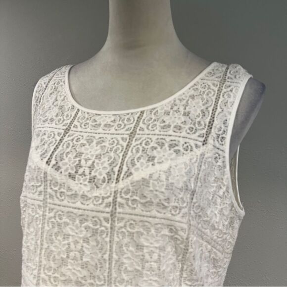 Tommy Hilfiger White sleeveless Lace Mini Dress size 14 - Picture 2 of 13